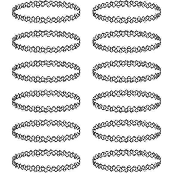 12PC Tattoo Choker Necklace - 90s Accessories 2000s Jewelry - Picture 7 of 7